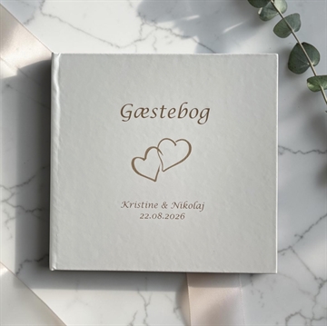 Cremefarvet gæstebog til livets højtider